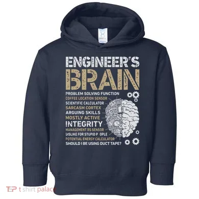 Engineers Brain Funny Process Engineer Men Engineering Gift Toddler Hoodie