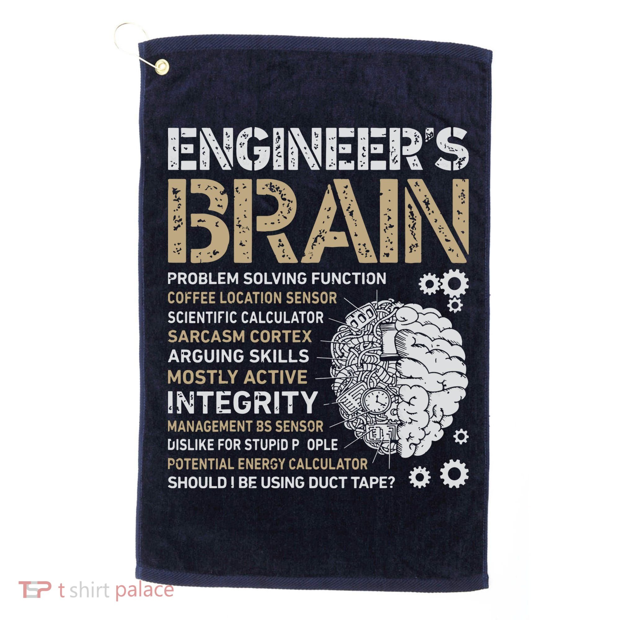Engineers Brain Funny Process Engineer Men Engineering Gift Golf Towel