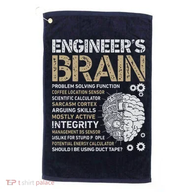 Engineers Brain Funny Process Engineer Men Engineering Gift Golf Towel
