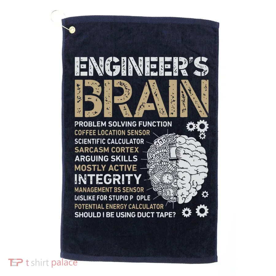 Engineers Brain Funny Process Engineer Men Engineering Gift Golf Towel