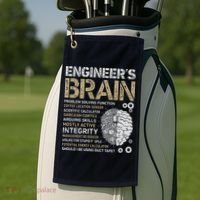 Engineers Brain Funny Process Engineer Men Engineering Gift Golf Towel thumb 2