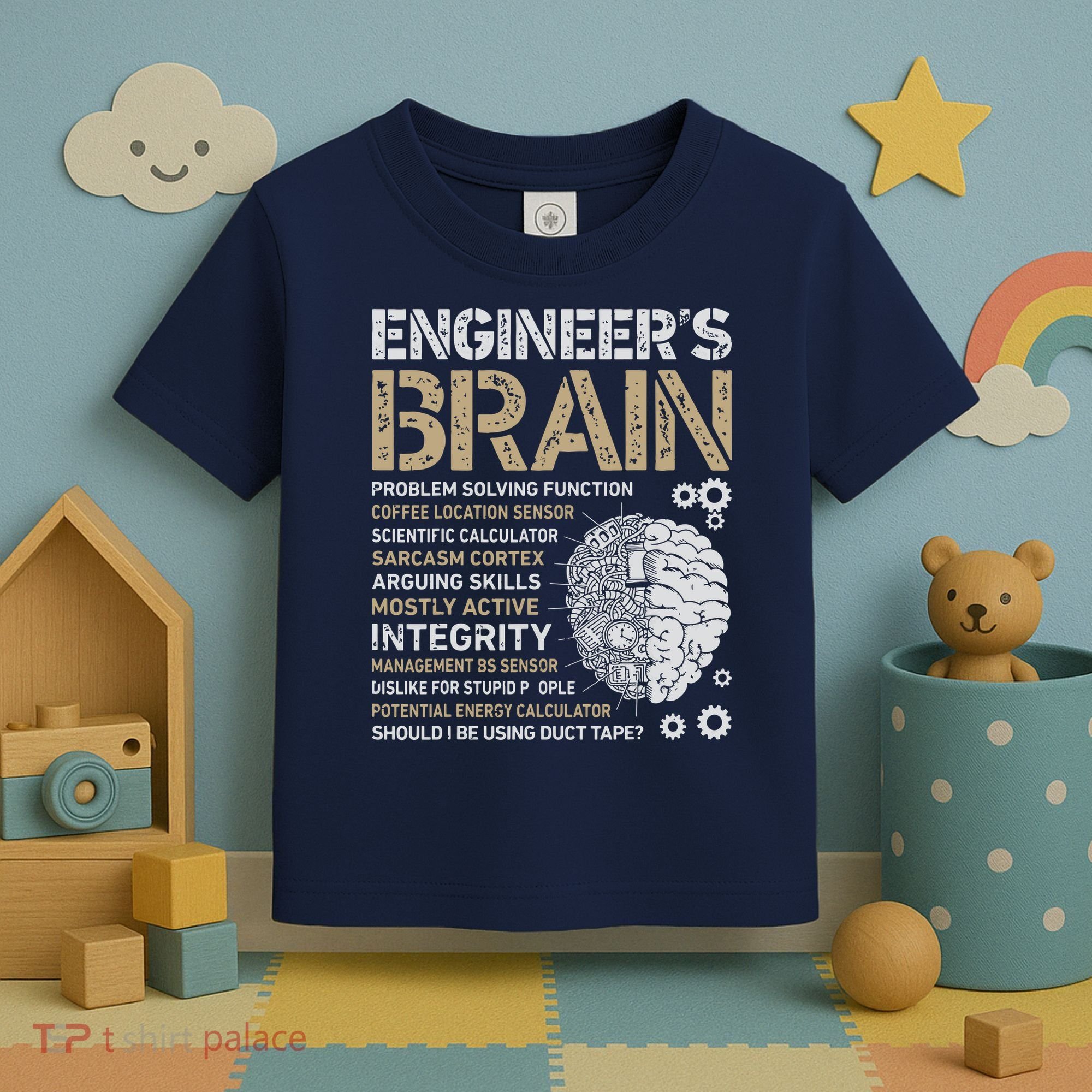 Engineers Brain Funny Process Engineer Men Engineering Gift Toddler T-Shirt