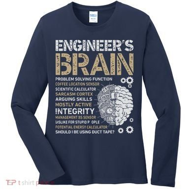 Engineers Brain Funny Process Engineer Men Engineering Gift Women's Long Sleeve Shirt
