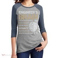 Engineers Brain Funny Process Engineer Men Engineering Gift Women's Tri-Blend 3/4-Sleeve Raglan Shirt thumb 2
