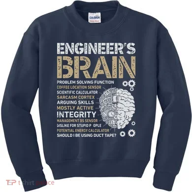 Engineers Brain Funny Process Engineer Men Engineering Gift Kids Sweatshirt