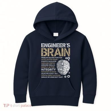Engineers Brain Funny Process Engineer Men Engineering Gift Kids Hoodie