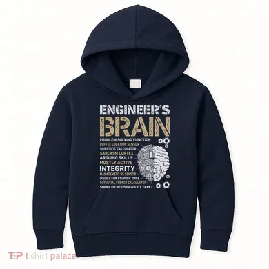 Engineers Brain Funny Process Engineer Men Engineering Gift Kids Hoodie