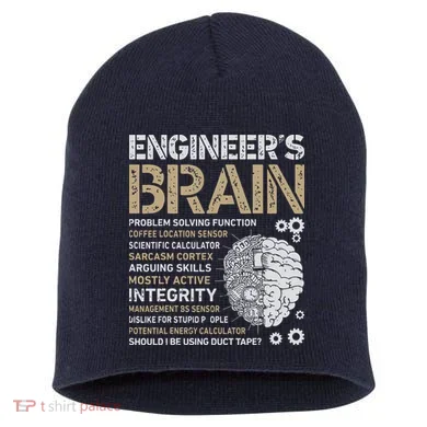 Engineers Brain Funny Process Engineer Men Engineering Gift Short Acrylic Beanie