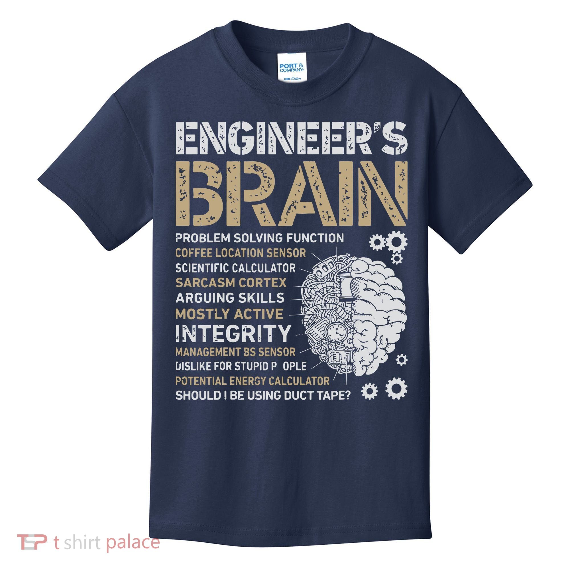 Engineers Brain Funny Process Engineer Men Engineering Gift Kids T-Shirt