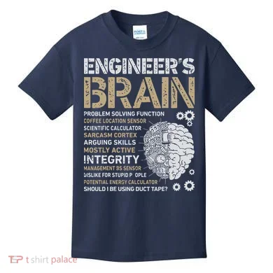 Engineers Brain Funny Process Engineer Men Engineering Gift Kids T-Shirt