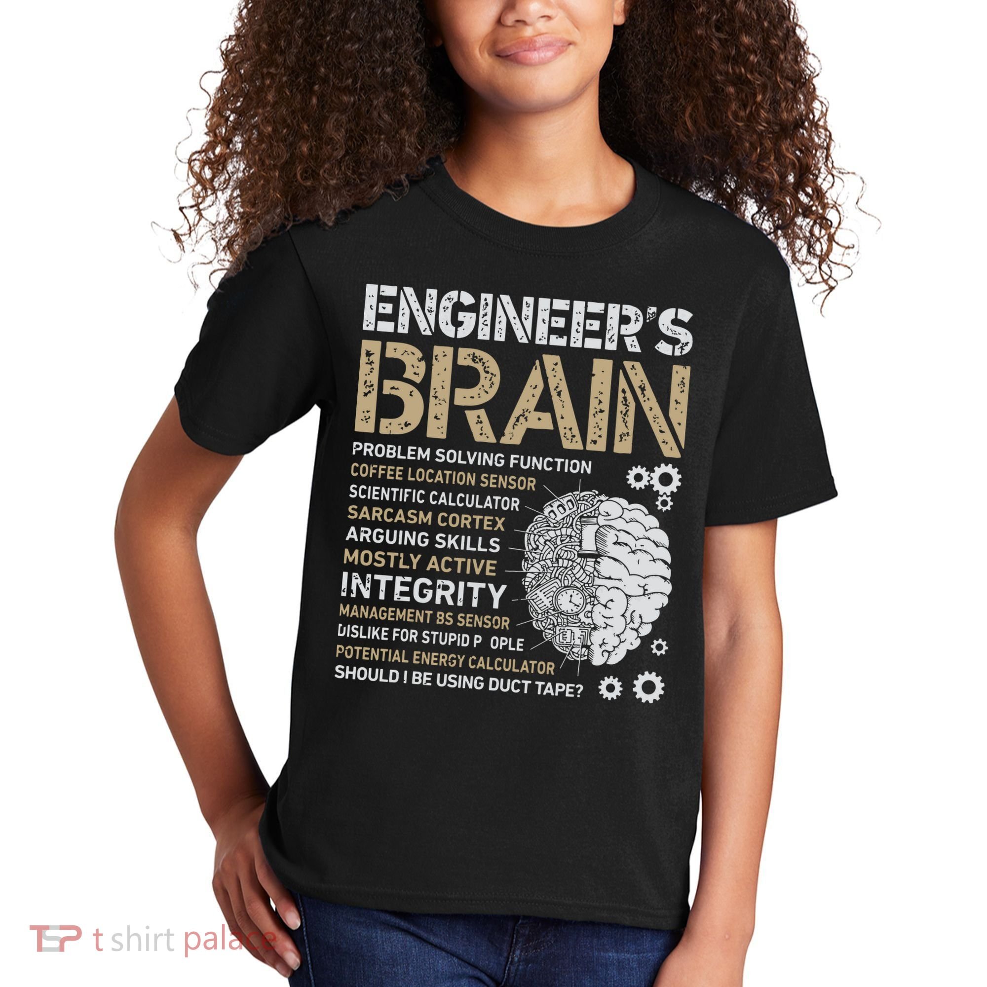 Engineers Brain Funny Process Engineer Men Engineering Gift Kids T-Shirt