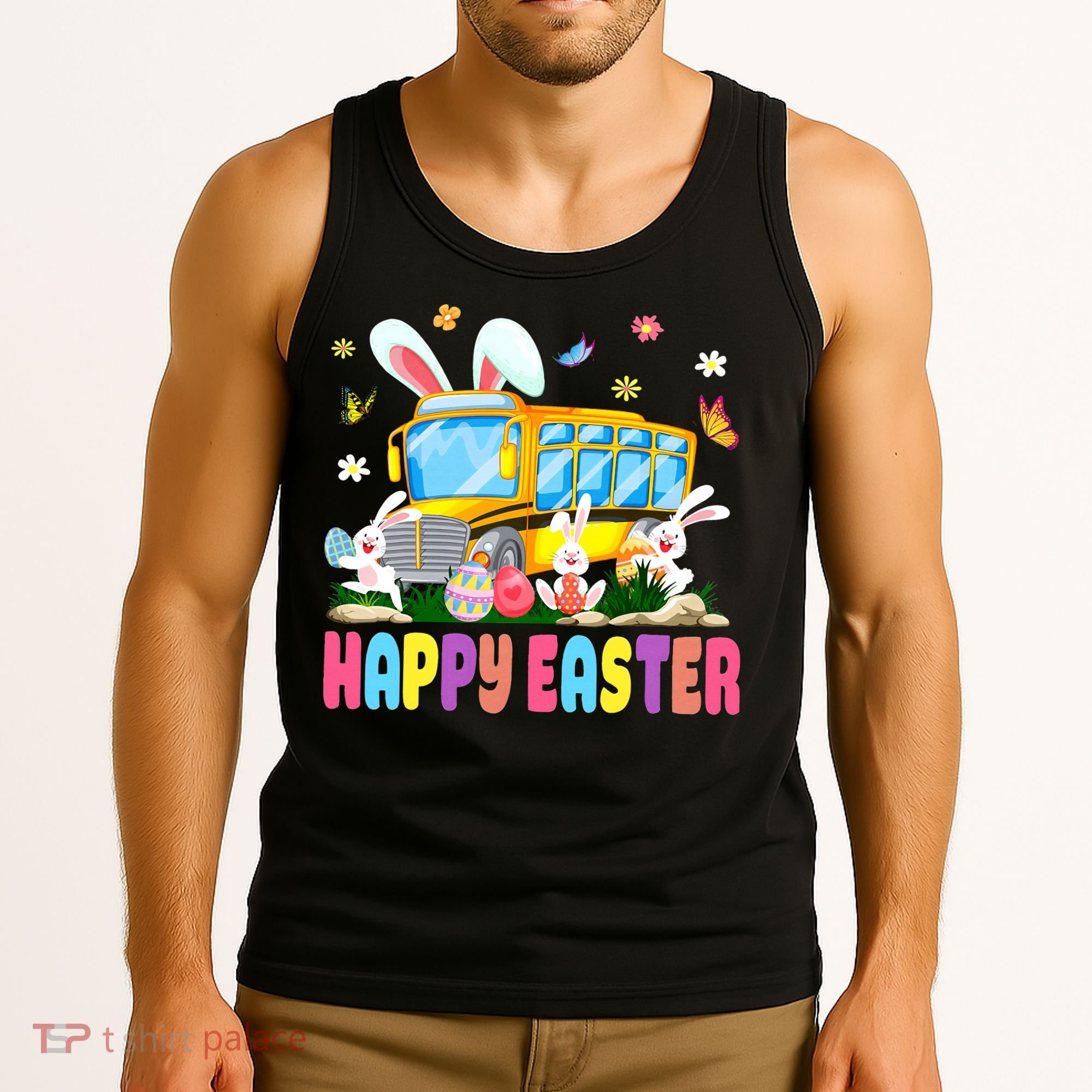 Every Bunny's Favorite School Bus Driver Happy Easter Day Tank Top