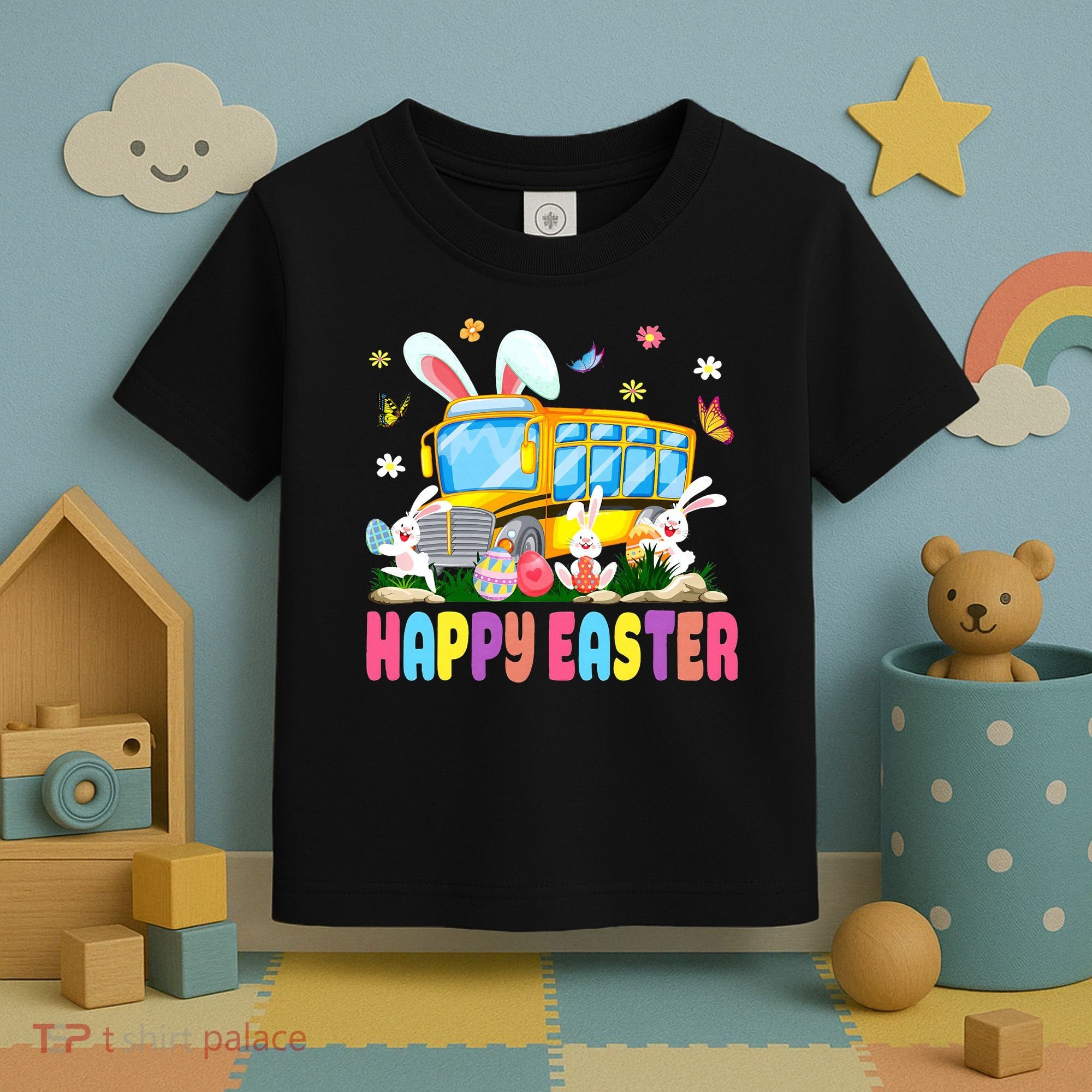 Every Bunny's Favorite School Bus Driver Happy Easter Day Toddler T-Shirt