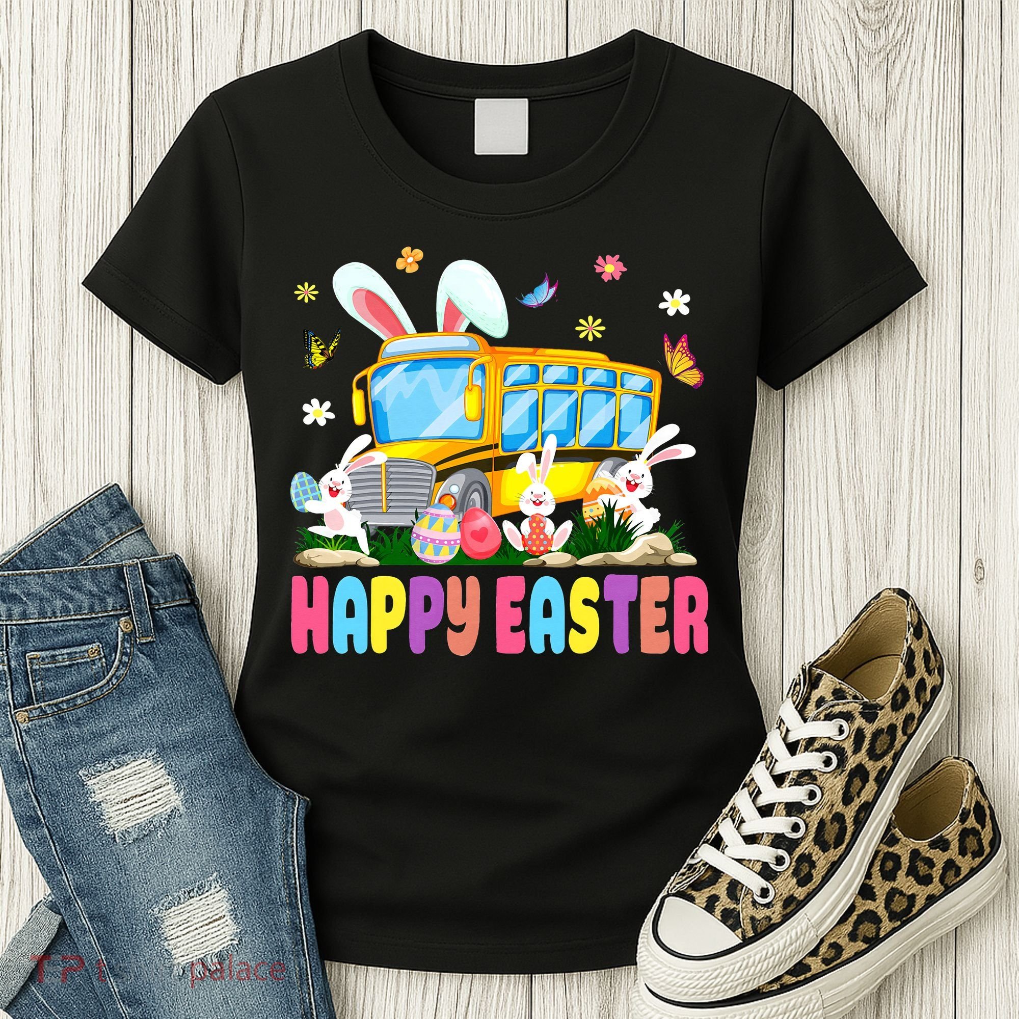 Every Bunny's Favorite School Bus Driver Happy Easter Day Women's T-Shirt
