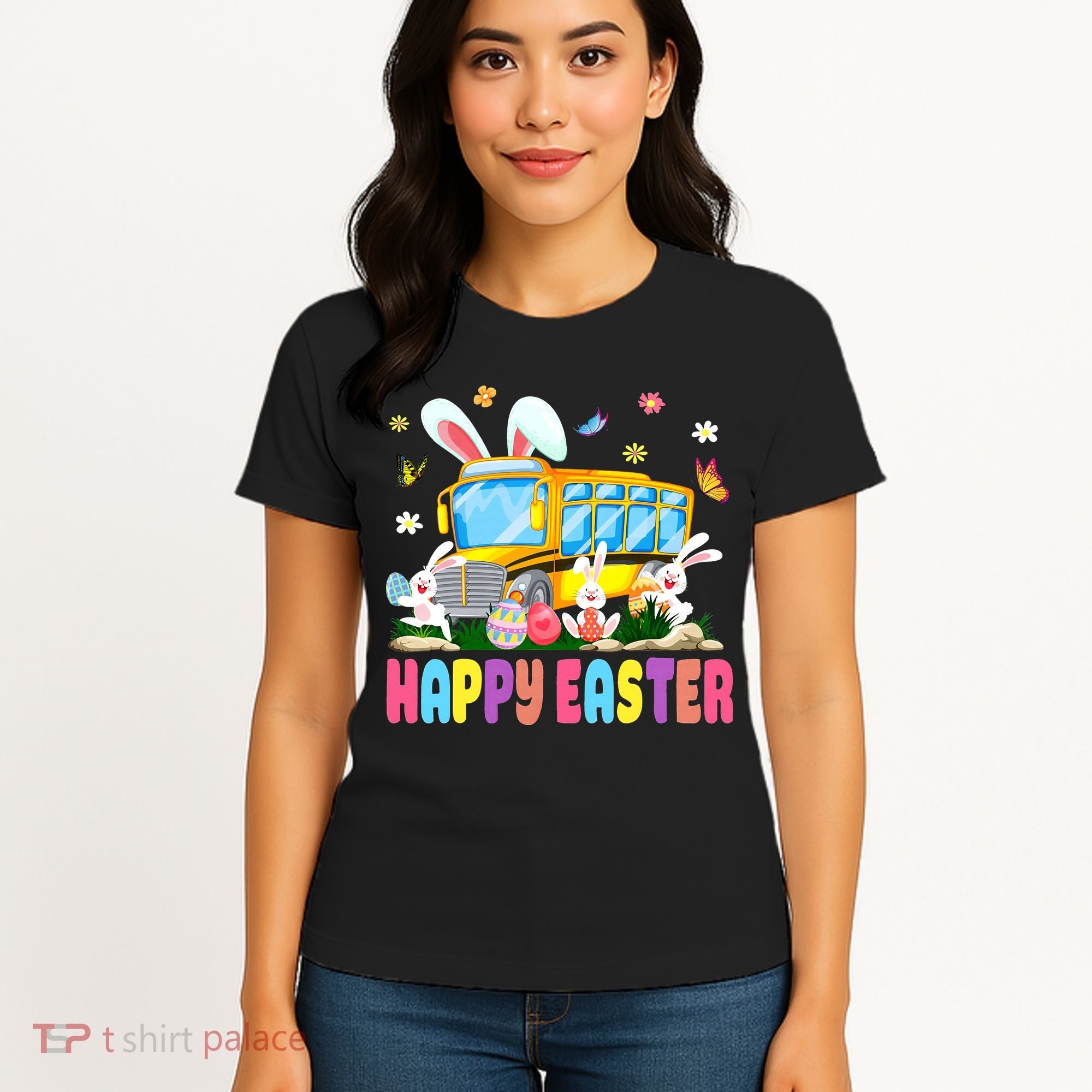 Every Bunny's Favorite School Bus Driver Happy Easter Day Women's T-Shirt