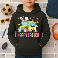 Every Bunny's Favorite School Bus Driver Happy Easter Day Kids Hoodie thumb 2