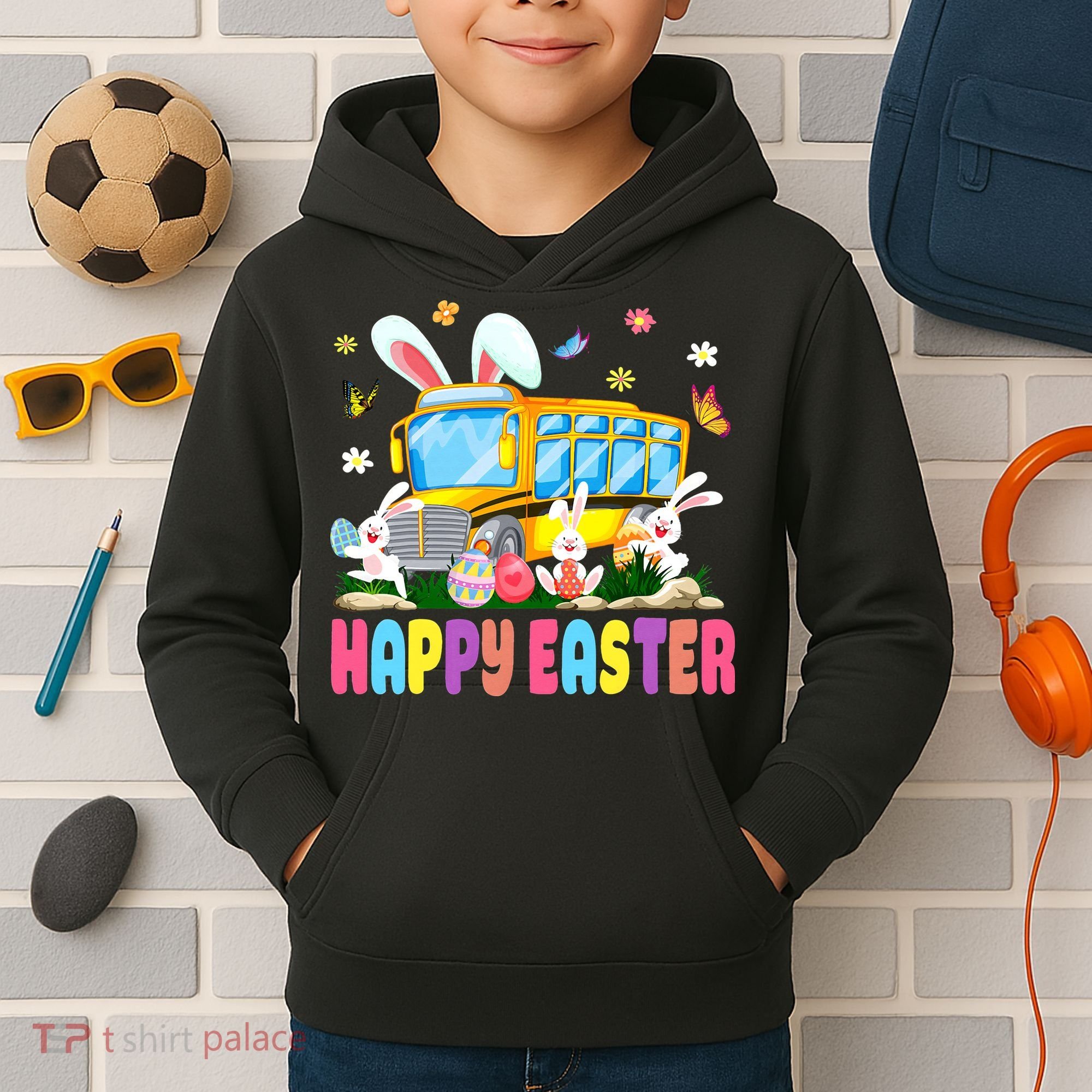 Every Bunny's Favorite School Bus Driver Happy Easter Day Kids Hoodie