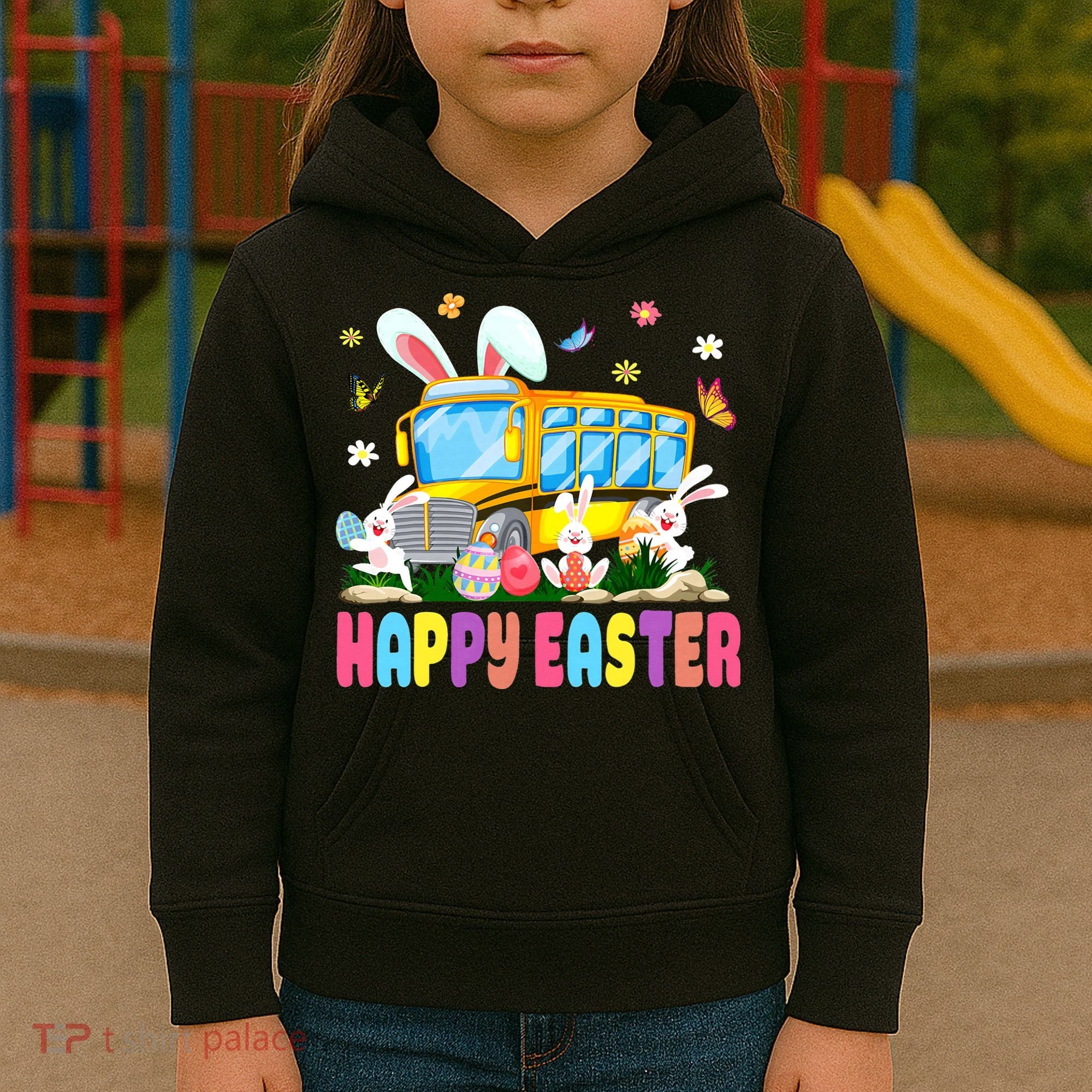 Every Bunny's Favorite School Bus Driver Happy Easter Day Kids Hoodie