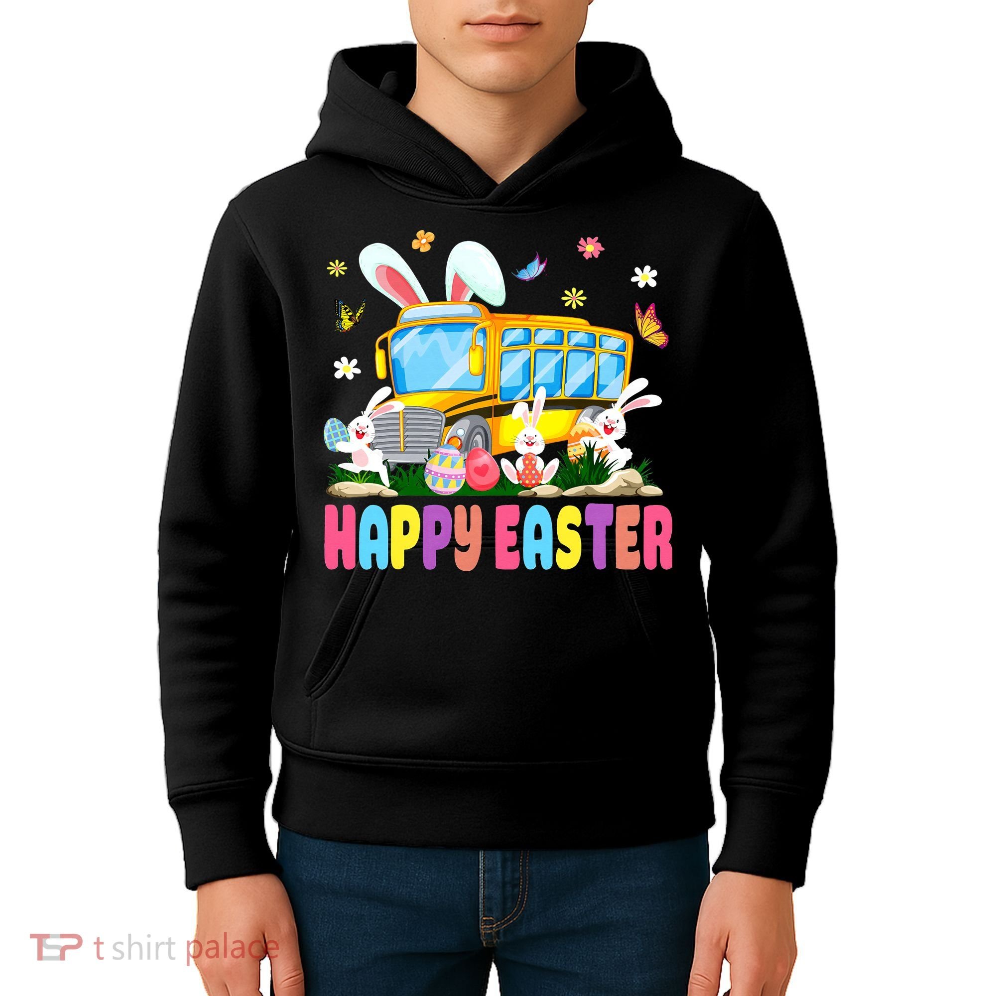 Every Bunny's Favorite School Bus Driver Happy Easter Day Kids Hoodie