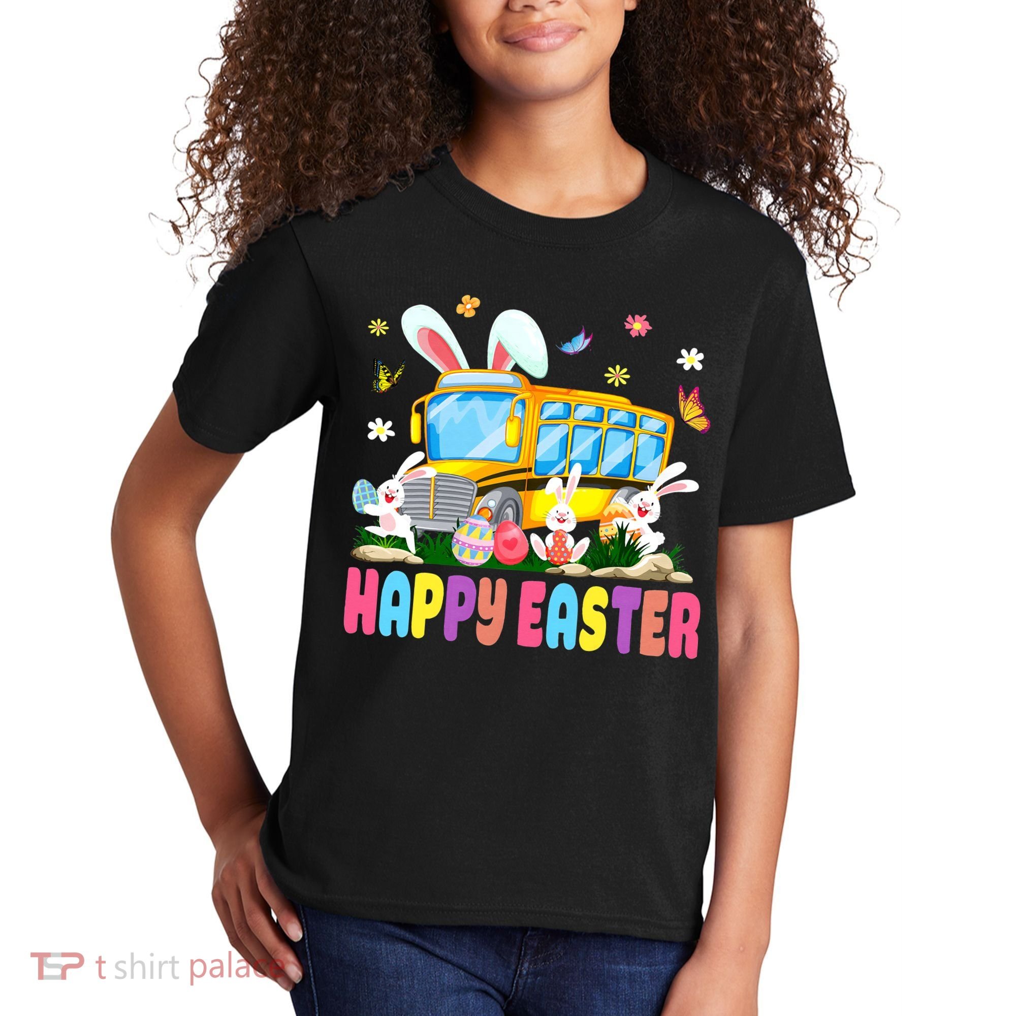 Every Bunny's Favorite School Bus Driver Happy Easter Day Kids T-Shirt