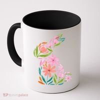 Easter Bunny Flower Holiday Coffee Mug thumb 0