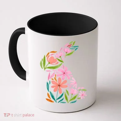 Easter Bunny Flower Holiday Coffee Mug