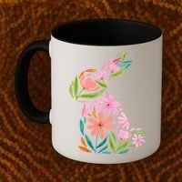 Easter Bunny Flower Holiday Coffee Mug thumb 2