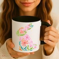 Easter Bunny Flower Holiday Coffee Mug thumb 3