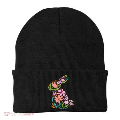 Easter Bunny Flower Holiday Beanie