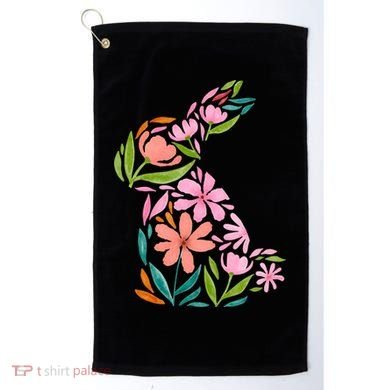 Easter Bunny Flower Holiday Golf Towel