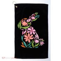Easter Bunny Flower Holiday Golf Towel thumb 0