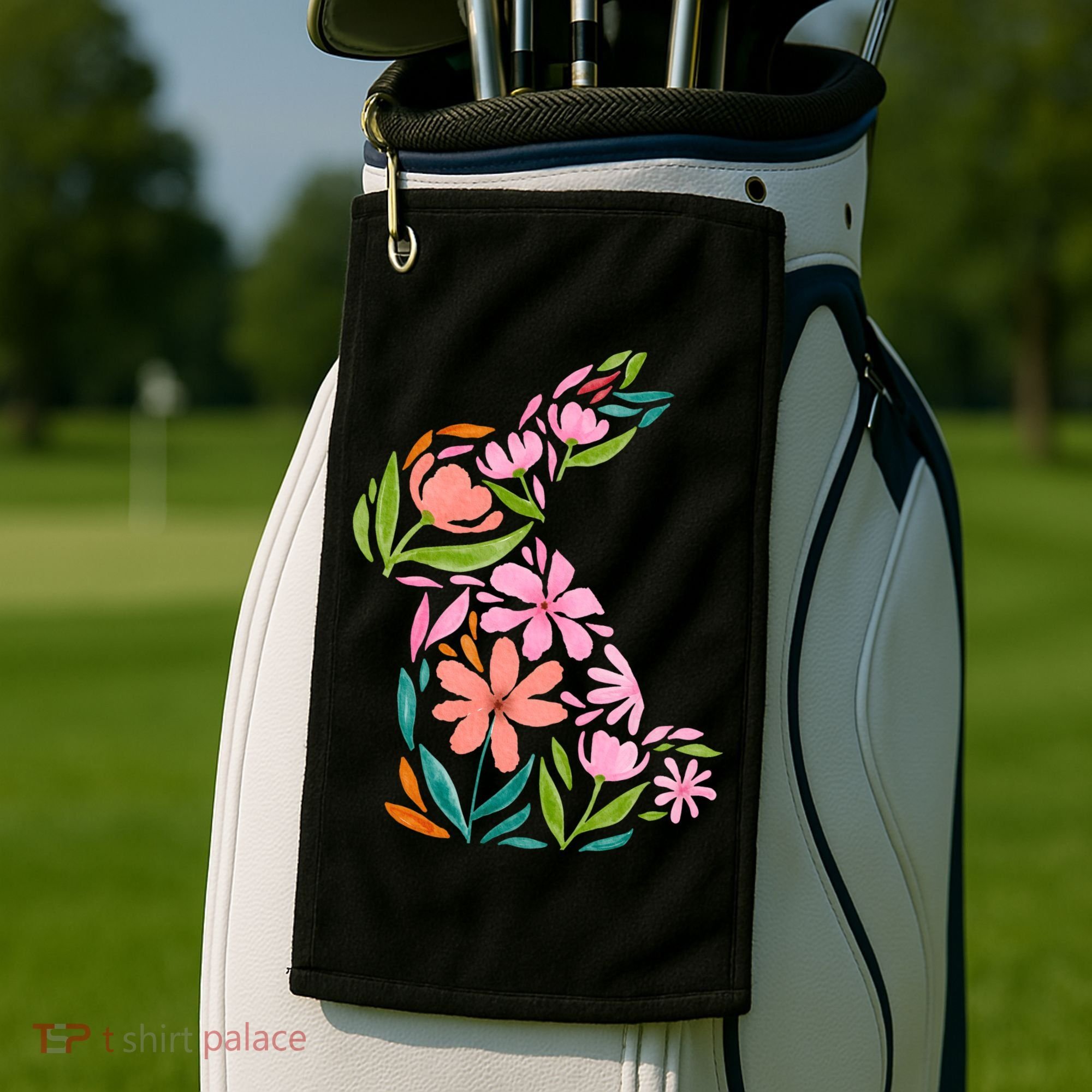 Easter Bunny Flower Holiday Golf Towel