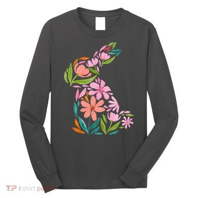 Easter Bunny Flower Holiday Long Sleeve Shirt