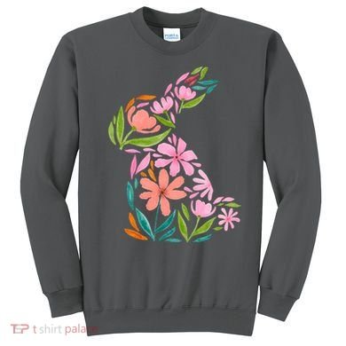 Easter Bunny Flower Holiday Sweatshirt