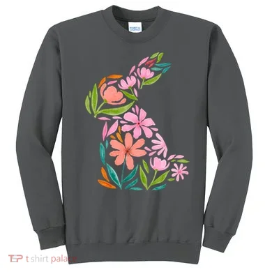 Easter Bunny Flower Holiday Sweatshirt