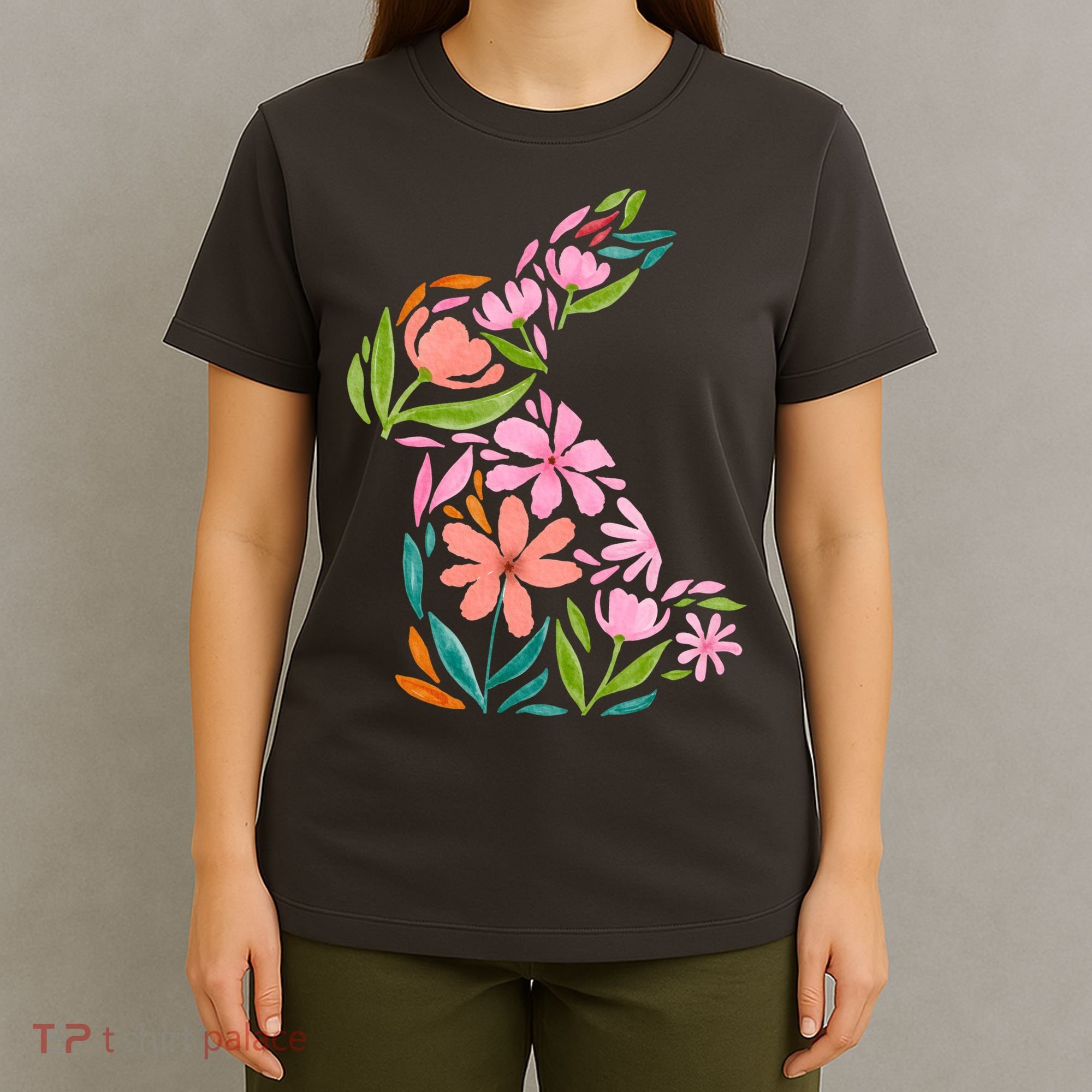Easter Bunny Flower Holiday T-Shirt