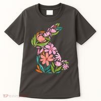 Easter Bunny Flower Holiday Tall T-Shirt thumb 0