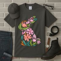 Easter Bunny Flower Holiday Tall T-Shirt thumb 3