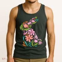 Easter Bunny Flower Holiday Tank Top thumb 3