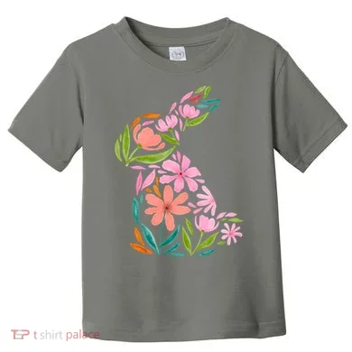 Easter Bunny Flower Holiday Toddler T-Shirt