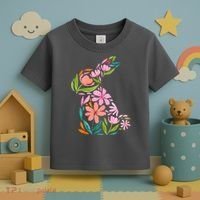 Easter Bunny Flower Holiday Toddler T-Shirt thumb 3