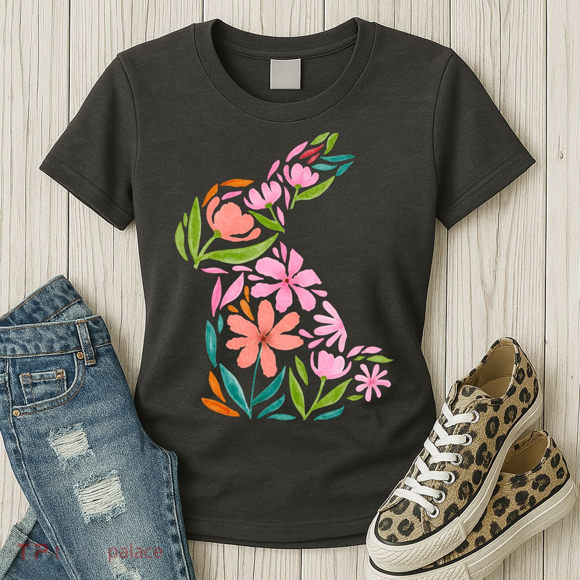 Easter Bunny Flower Holiday Women's T-Shirt