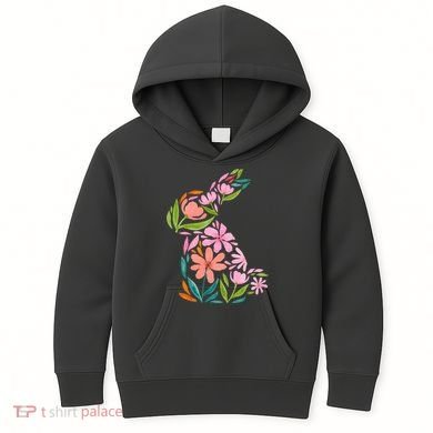 Easter Bunny Flower Holiday Kids Hoodie
