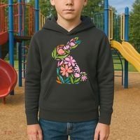Easter Bunny Flower Holiday Kids Hoodie thumb 2