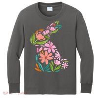 Easter Bunny Flower Holiday Kids Long Sleeve Shirt thumb 0