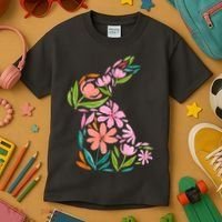 Easter Bunny Flower Holiday Kids T-Shirt thumb 3