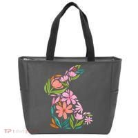 Easter Bunny Flower Holiday Tote Bag thumb 0