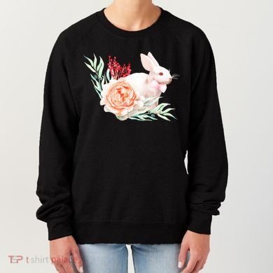 Easter Bunny Flower Spring Art Women's Sweatshirt