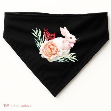 Easter Bunny Flower Spring Art USA-Made Doggie Bandana