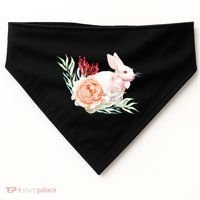 Easter Bunny Flower Spring Art USA-Made Doggie Bandana thumb 0